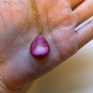 Gorgeous pink druzy necklace